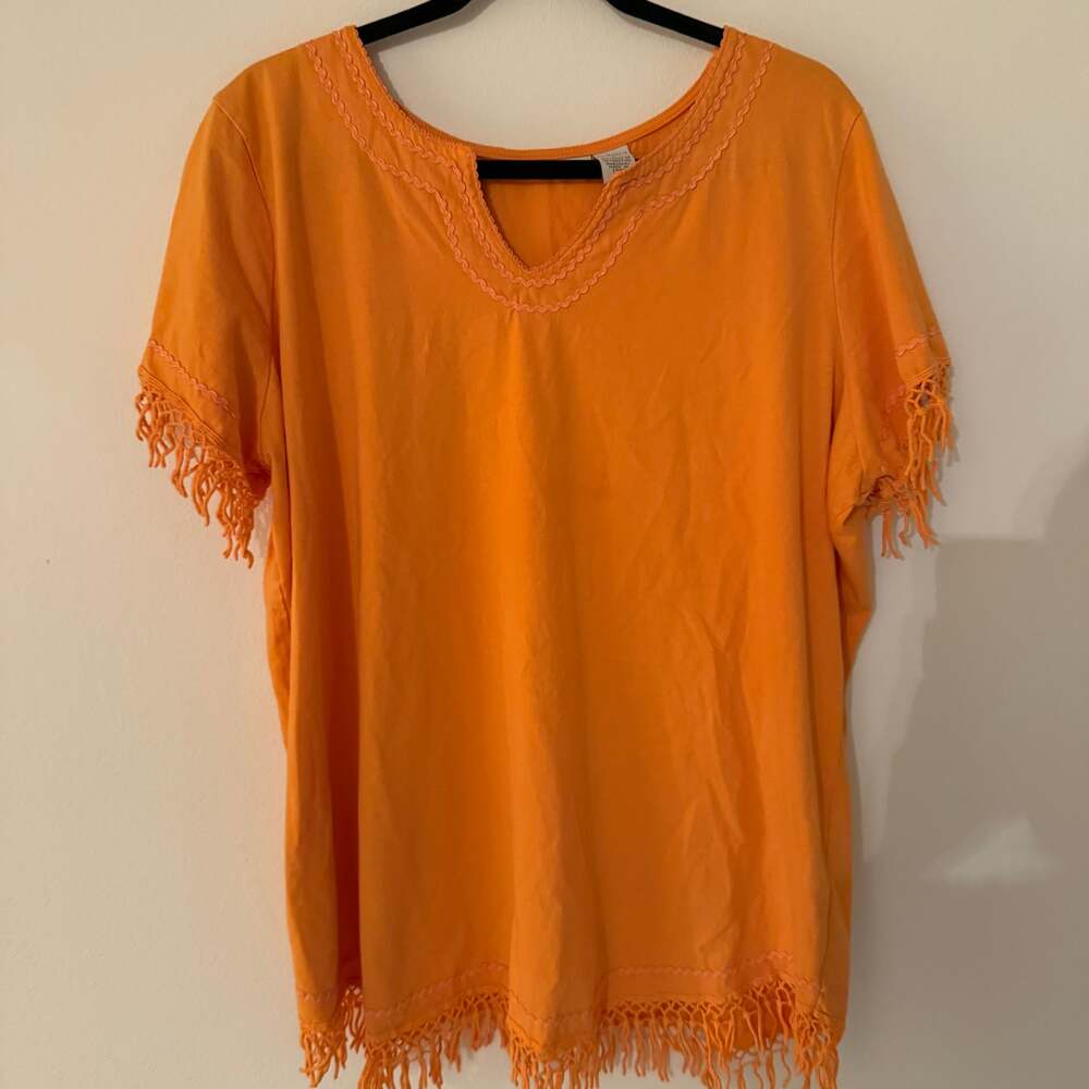 Roaman's Women's Plus Size Ladder Stitch Tee Pullover Tunic Top